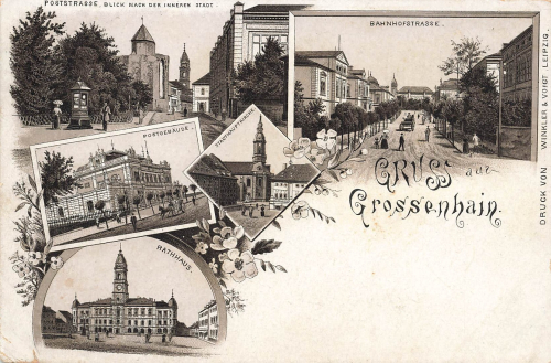 01558 Großenhain Gruss aus Litho * um 1895