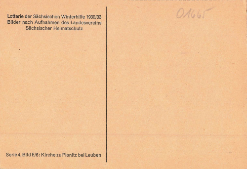 01665 Planitz bei Leuben Kabschutztal Kirche Sächsische Winterhilfe * 1932