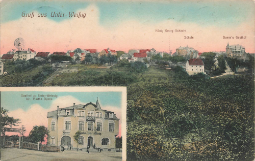 01705 Unterweissig Freital Gasthof Martha Damm o 1911