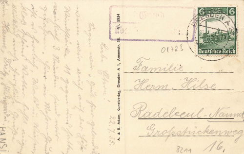 01723 Grund Wilsdruff Klein Tirol Landpoststempel o 1935