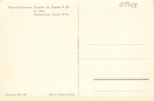 01728 Goppeln Bannewitz Nazarethschwestern Kloster * um 1961 Verlag Hanich