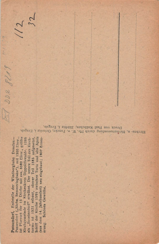 01728 Possendorf Bannewitz Kirche * um 1920