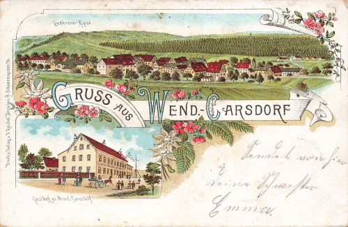 01734 Wendisch Karsdorf Rabenau Gasthof Litho o 1902