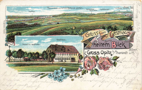 01737 Grossopitz Tharandt Gasthaus zum Heiteren Blick Litho o 1905