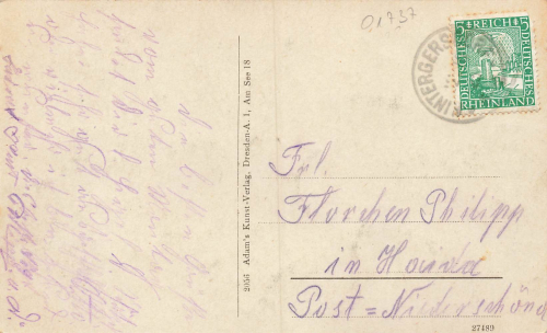 01737 Hintergersdorf Kurort Hartha Tharandt Genesungsheim o um 1927