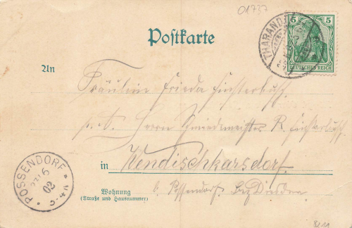 01737 Spechtshausen Kurort Hartha Tharandt Oberförsterei o1902