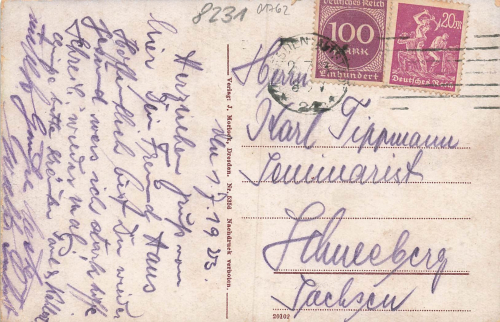 01744 Obercarsdorf Dippoldiswalde Gasthof o 1923