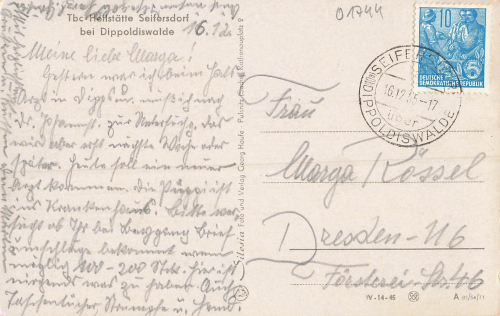 01744 Seifersdorf, Dippoldiswalde, TB sanatorium established 1955