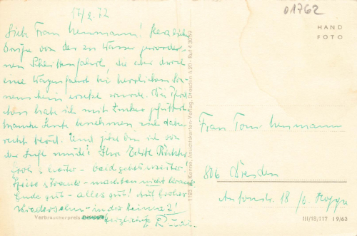 01762 Hartmannsdorf Reichenau Erzgebirge gebraucht 1963