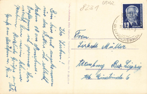 01762 Hartmannsdorf Reichenau Erzgebirge Dorfstrasse mit LKW o 1953