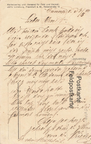 01768 Kunnersdorf Glashuette Patriotic postcard, World War I, used, 1916