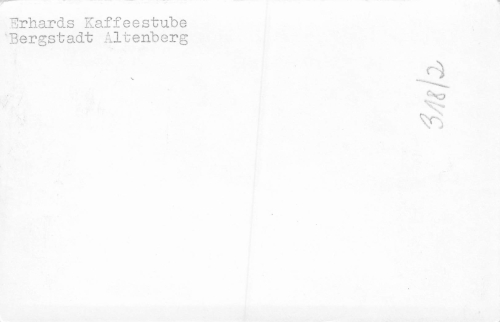 01773 Altenberg Erzgebirge Erhards Kaffeestube Druckvorlage um 1950 Hanich
