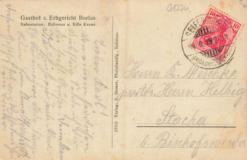 01774 Borlas Klingenberg Gasthof Erbgericht o 1919