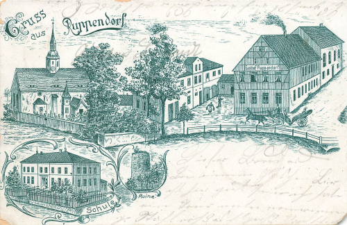 01774 Ruppendorf Gasthof Schule Klingenberg Litho o 1899