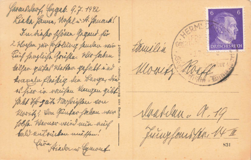01776 Essigmuehle Hermsdorf o 1942