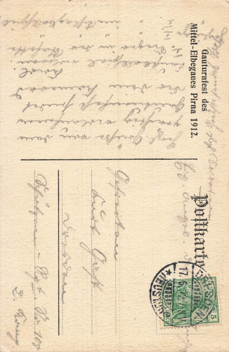 01796 Pirna Gauturnfest des Mittel-Elbegaues 1912 Künstlerkarte H. Kappler