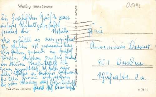 01796 Weissig Saechsische Schweiz Struppen o 1966