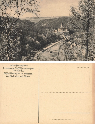 01809 Weesenstein Schloss mit Finkenfang und Maxen um 1920