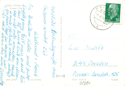 01814 Krippen Saxon Switzerland o 9.8.1971