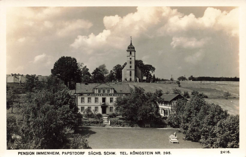 01824 Papstdorf Pension Immenheim Sächsische Schweiz * um 1950