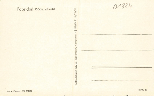01824 Papstdorf Saxon Switzerland * 1965