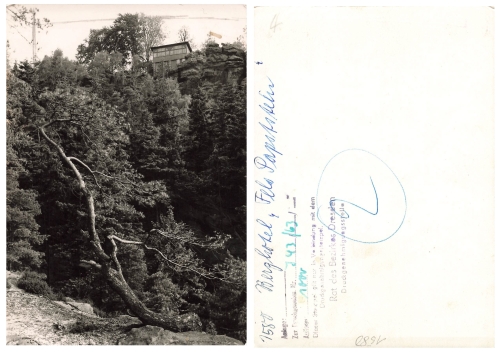 1824 Papststein Berghotel Elbsandsteingebirge Print template with printing permission *1963 Hanich1580