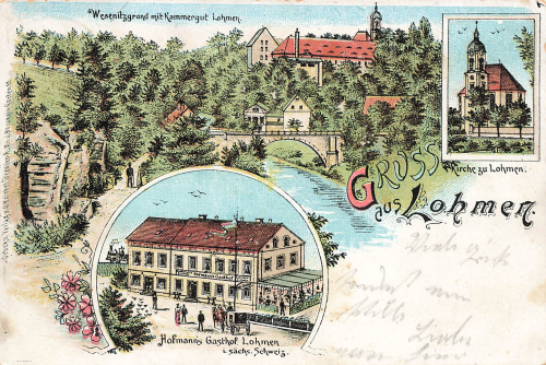 01847 Lohmen Wesenitztal Hofmanns Gasthof Litho o 1900