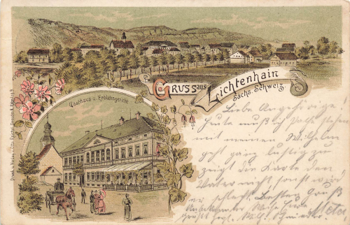 01855 Lichtenhain Sächsische Schweiz Gasthaus zum Erblehngericht o 1906