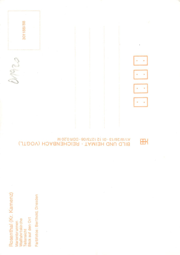 01920 Rosenthal Sachsen Kreis Kamenz * 1988