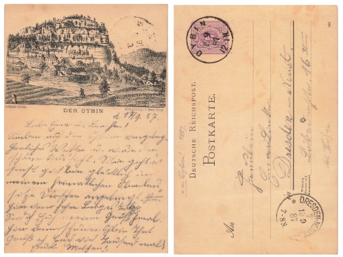 02797 Oybin Privatganzsache Vorläuferkarte o 19.9.1887