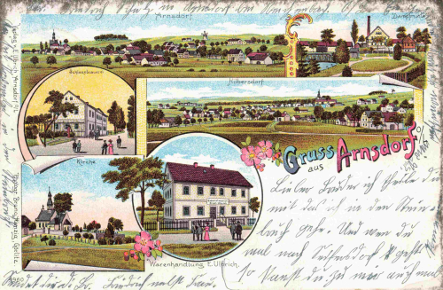 02894 Arnsdorf (Vierkirchen) Oberlausitz Litho o 1902
