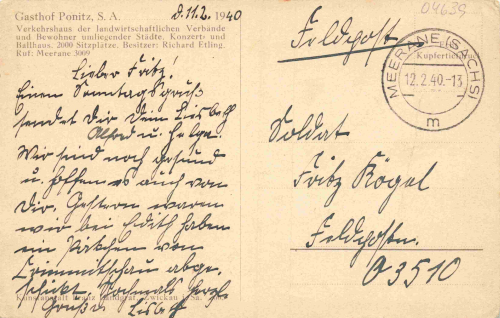 04639 Ponitz S. A. Gasthof o 1940