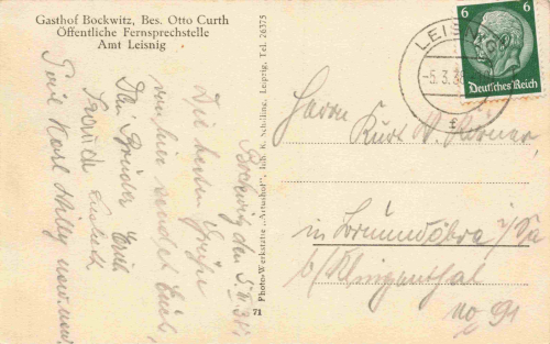 04680 Bockwitz Colditz Gasthof o 1938