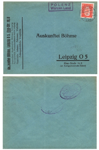 04821 Polenz Wurzen Land Landpoststempel  o 11.1.1933