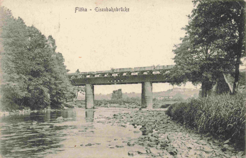 0557 Flöha Sachsen Eisenbahnbrücke o 1918