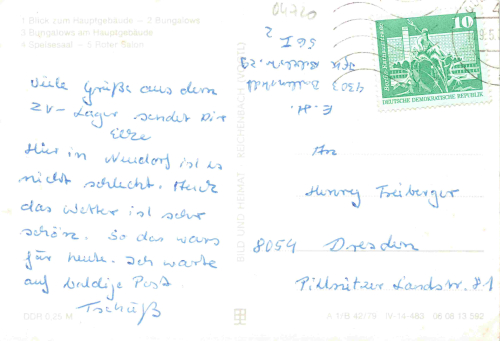 06493 Neudorf Harz Harzgerode Ferienheim Wilhelm Pieck o 1979