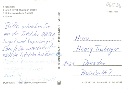06536 Roßla Südharz Mehrbildkarte gebraucht 1984