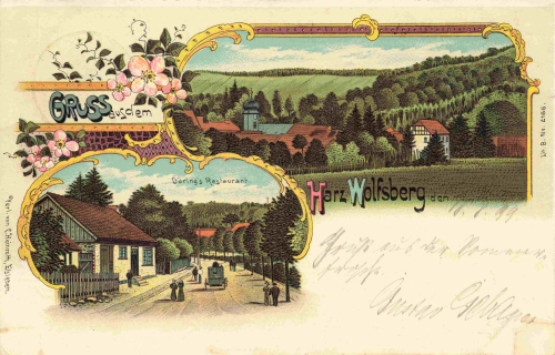 06536 Wolfsberg Greetings from the Harz Litho o August 18, 1899