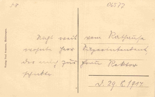 06577 Heldrungen Marktplatz und Rathaus  gebraucht 1917