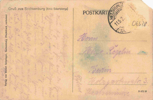 06578 Sachsenburg (An der Schmücke) Geschäftshaus Schwieger o 1920