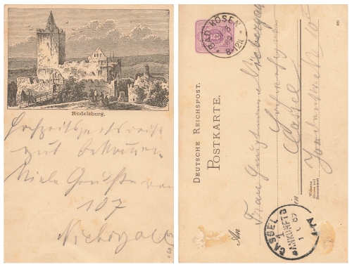 06628 Rudelsburg Privatganzsache Vorläuferkarte o Bad Kösen 3.5.1889