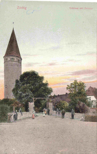 06780 Zörbig Anhalt Schloss mit Brücke * um 1910