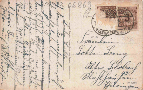 06869 Coswig Anhalt Realschule o 1924