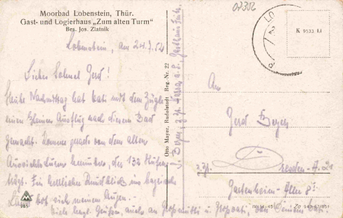 07356 Bad Lobenstein Totalansicht o 1952