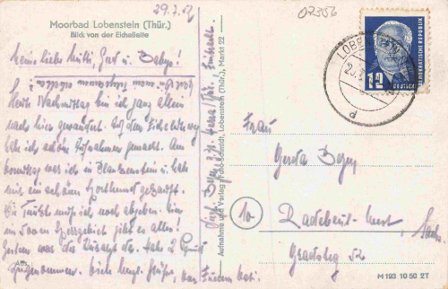 07356 Bad Lobenstein von der Eichelleite o 1956