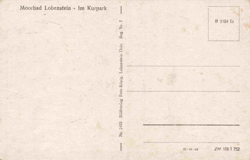 07356 Bad Lobenstein Kurpark * um 1940
