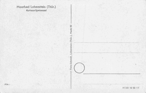 07356 Bad Lobenstein Kurhaus Speisesaal * um 1950