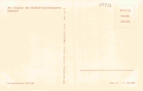07356 Saaldorf Bad Lobenstein am Stausee * 1956