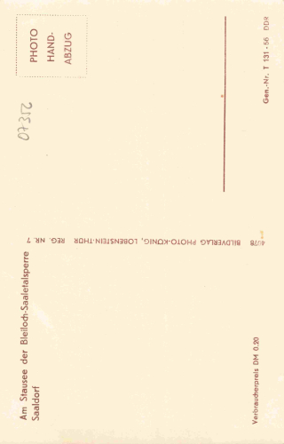 07356 Saaldorf Bad Lobenstein am Stausee * 1956