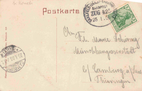 07381 Langenorla Gasthaus zum Orlathale Jugendstilkarte o 1906